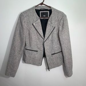 Grey Zip Wool Blazer Size Large